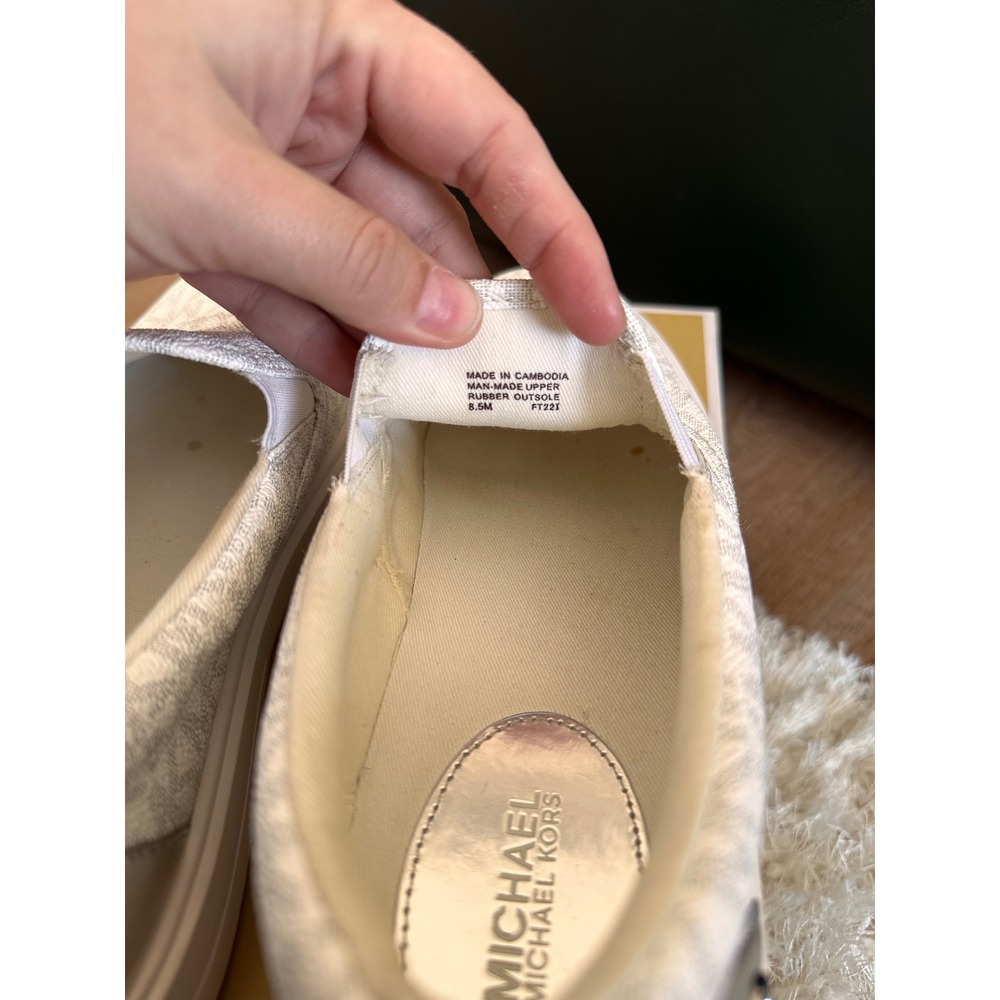 MICHAEL KORS Women's MK Logo Slip On Sneakers Bright White Size 8.5 - Picture 7 of 8